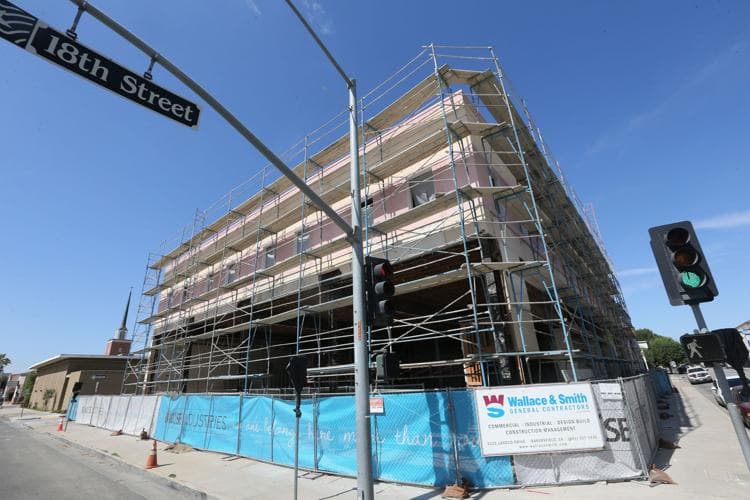 Crews at work on the Bitwise building