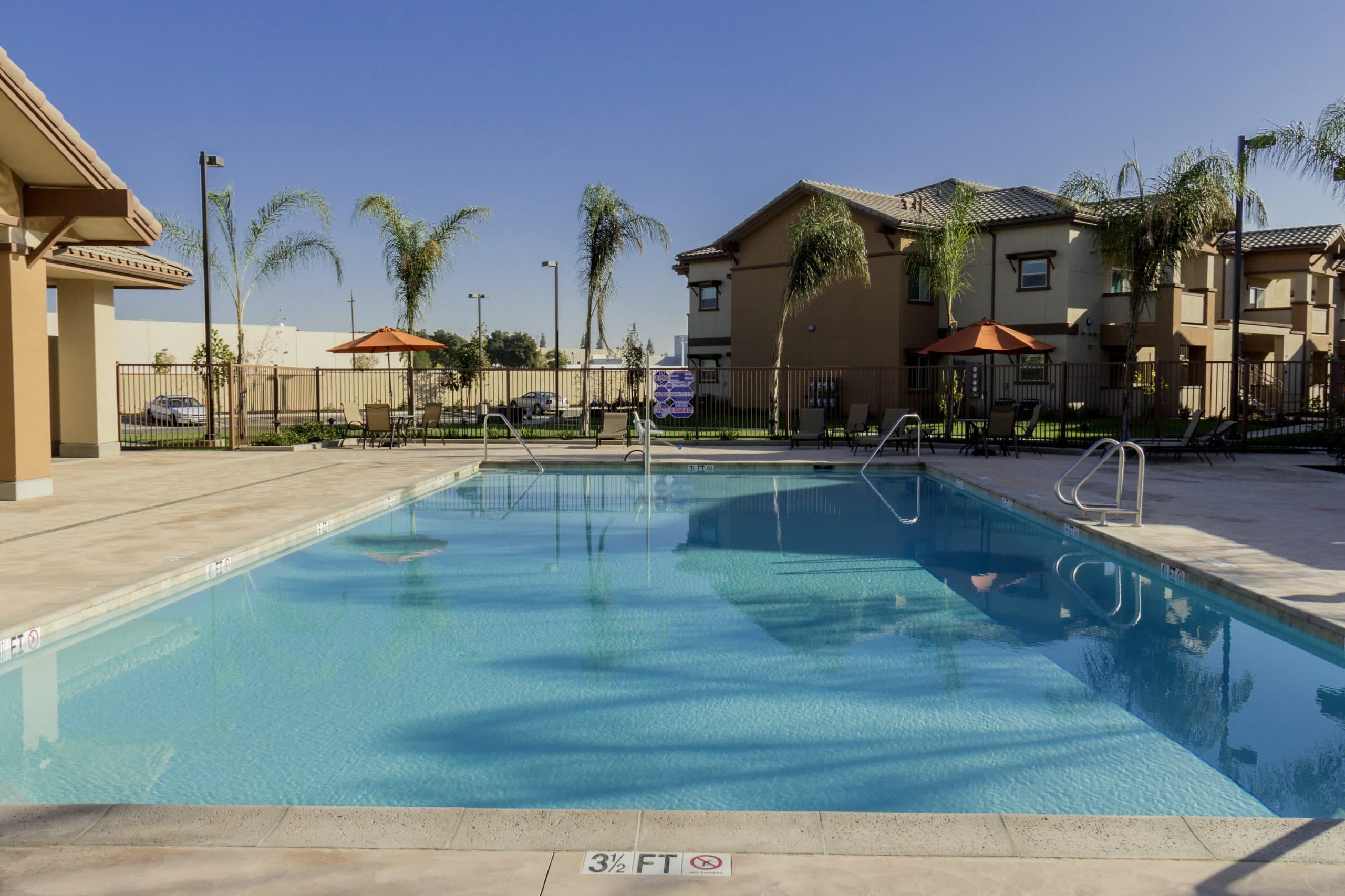 The pool at Gosford Park Apartments