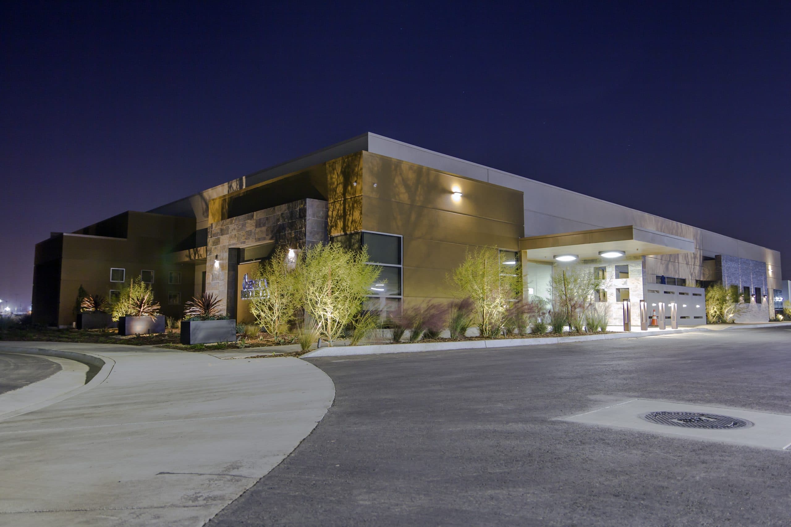 The Seneca Resources office facility at dusk